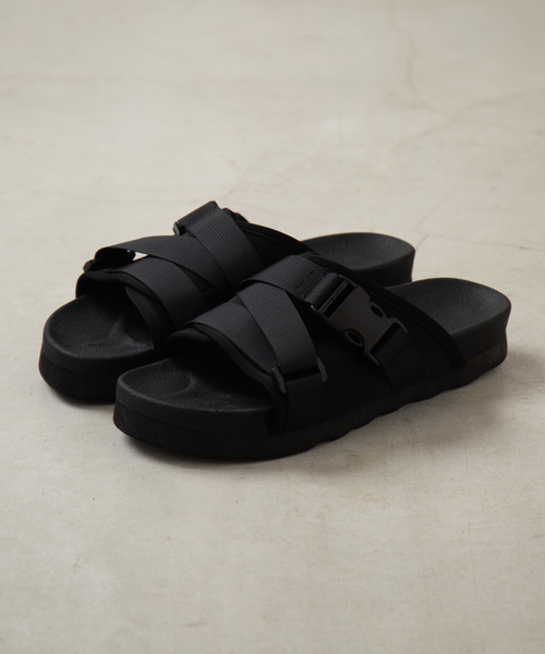 WEGO（ウィゴー）の「WEGO/クロスベルトストラップサンダル（サンダル・メンズ・ブラック/グレー/ネイビー・MEDIUM/LARGE）」の5枚目の写真