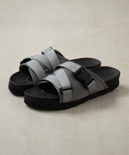 WEGO（ウィゴー）の「WEGO/クロスベルトストラップサンダル（サンダル・メンズ・ブラック/グレー/ネイビー・MEDIUM/LARGE）」の6枚目の写真