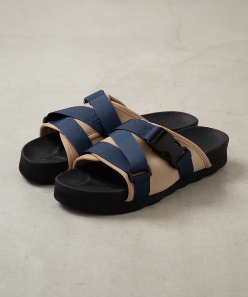 WEGO（ウィゴー）の「WEGO/クロスベルトストラップサンダル（サンダル・メンズ・ブラック/グレー/ネイビー・MEDIUM/LARGE）」の7枚目の写真