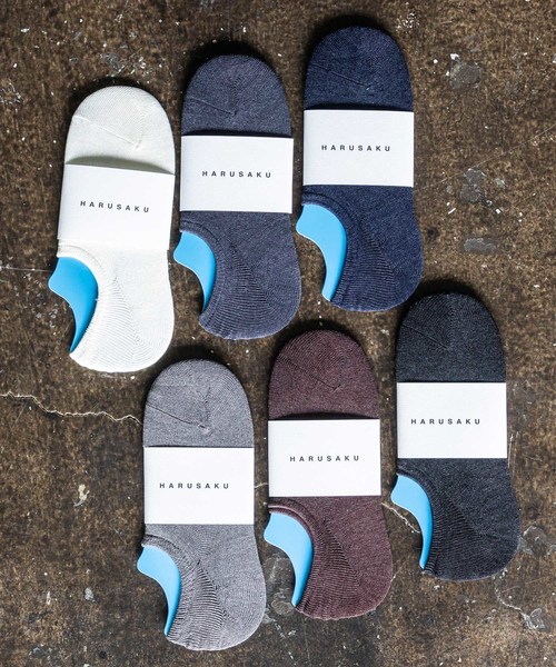 HARUSAKU CC（ハルサクシーシー）の「HARUSAKU CC　Men's loafer & Sneaker socks 6P set：ハルサク メンズローファー＆スニーカーソックス　6Pセット（ソックス/靴下・メンズ・ホワイト/ネイビー・M）」の4枚目の写真