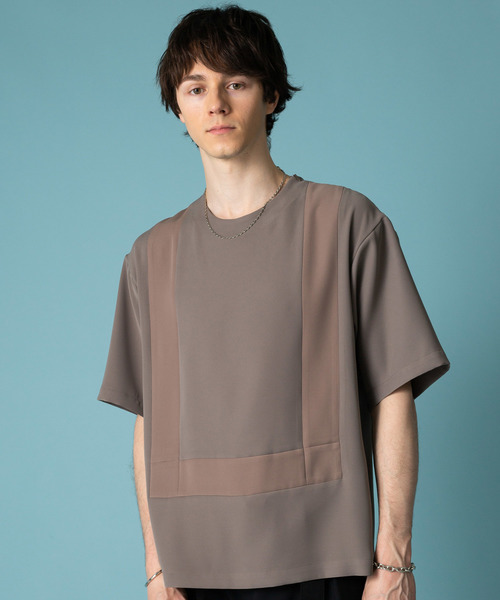 STUDIOUS(ステュディオス)の「【STUDIOUS】ダブルクロス切替プルオーバー(Tシャツ/カットソー・メンズ・ブラック/グレイッシュベージュ・1/2/3)」の15枚目の写真