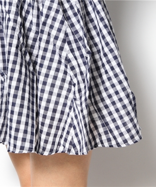 WEGO（ウィゴー）の「WEGO/ギンガムチェック半袖ワンピース（ワンピース・レディース・ブラック/ブルー/レッド・FREE）」の9枚目の写真