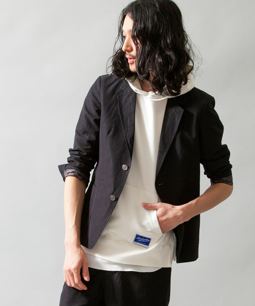 MONKEY TIME（モンキータイム）の「MT∴ ポプリン 3ボタン ブレザー◆（テーラードジャケット・メンズ・ブラック/ネイビー・LARGE/X-LARGE/MEDIUM/SMALL）」の2枚目の写真