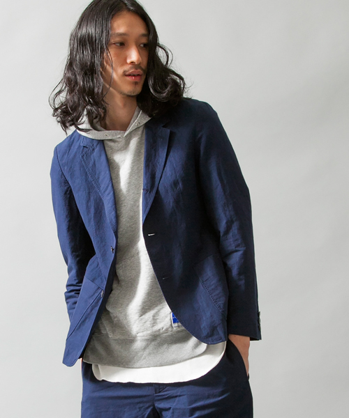 MONKEY TIME（モンキータイム）の「MT∴ ポプリン 3ボタン ブレザー◆（テーラードジャケット・メンズ・ブラック/ネイビー・LARGE/X-LARGE/MEDIUM/SMALL）」の6枚目の写真