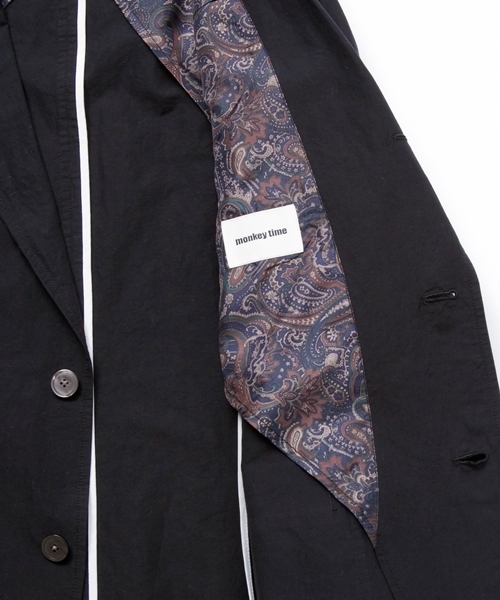 MONKEY TIME（モンキータイム）の「MT∴ ポプリン 3ボタン ブレザー◆（テーラードジャケット・メンズ・ブラック/ネイビー・LARGE/X-LARGE/MEDIUM/SMALL）」の4枚目の写真