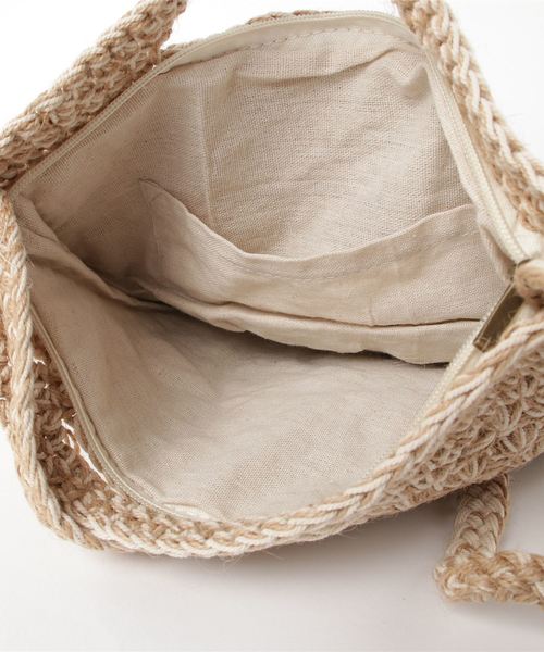 Port(ポート)の「【Port / ポート】コットン編み込み ショルダーバッグ(ショルダーバッグ・レディース・オフホワイト/ブラウン系その他・FREE)」の4枚目の写真