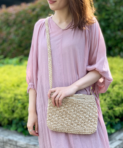 Port(ポート)の「【Port / ポート】コットン編み込み ショルダーバッグ(ショルダーバッグ・レディース・オフホワイト/ブラウン系その他・FREE)」の1枚目の写真