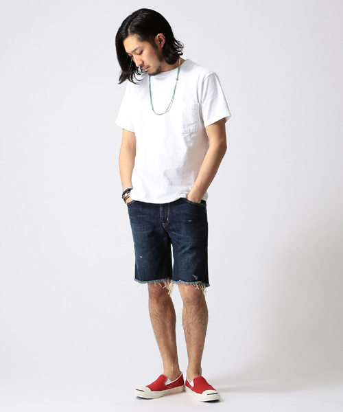 BEAMS(ビームス)の「○Lee×BEAMS / 別注 デニムカットオフ ショーツ(デニムパンツ・メンズ・ライトブルー/ダークブルー・29inch/31inch/33inch)」の15枚目の写真