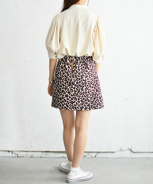 PairPair（ペアペア）の「レオパード柄＆ゴブラン柄台形ミニスカート（スカート・レディース・ベージュ/その他・FREE）」の17枚目の写真