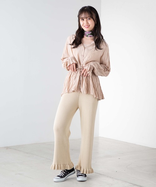 WEGO(ウィゴー)の「WEGO/【セットアップ対応商品】フリルニットパンツ(その他パンツ・レディース・ブラウン/アイボリー・FREE)」の9枚目の写真