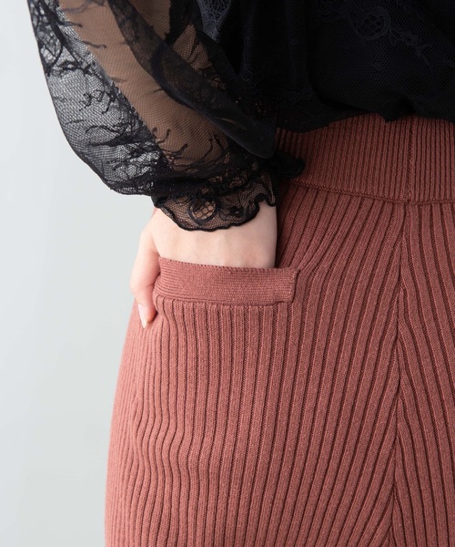 WEGO(ウィゴー)の「WEGO/【セットアップ対応商品】フリルニットパンツ(その他パンツ・レディース・ブラウン/アイボリー・FREE)」の10枚目の写真