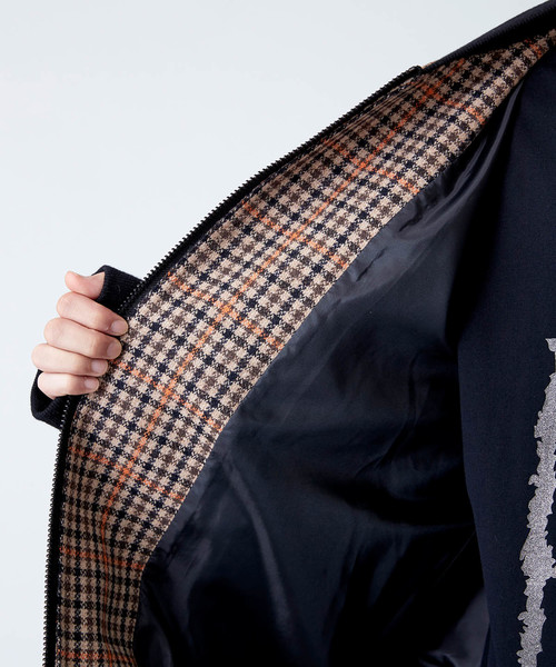 NOISE MAKERノイズメーカーMA-1ファージャケットボンバージャケット セール】異素材ドッキングチェックボンバージャケット(MA-1)（MA-1