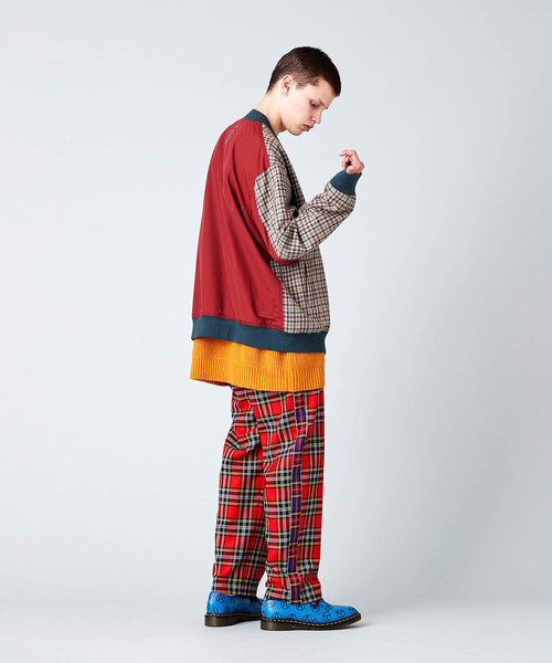 NOISE MAKER(ノイズメーカー)の「異素材ドッキングチェックボンバージャケット(MA-1)(MA-1・メンズ・ブラック系その他/グリーン系その他・MEDIUM/LARGE)」の19枚目の写真