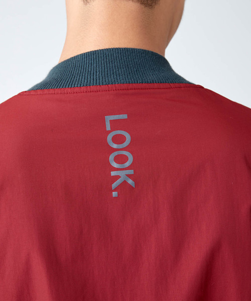 セール】異素材ドッキングチェックボンバージャケット(MA-1)（MA-1