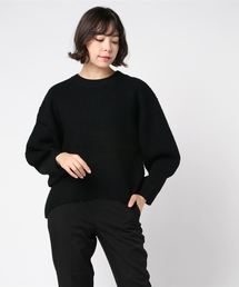 バルキー模様編みビッグシルエットニットセーター