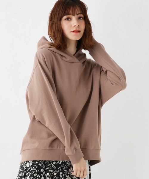 grove（グローブ）の「バックスリット裏毛フードプルオーバー（パーカー・レディース・オフホワイト/ブラウン系その他/ライトベージュ・02/03）」の2枚目の写真