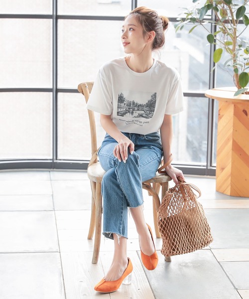 KOBE LETTUCE（コウベレタス）の「クリアヒールセンターシームスクエアトゥパンプス（パンプス・レディース・アイボリー/オレンジ/グレイッシュベージュ/ブラック・L/LL/S/M）」の10枚目の写真