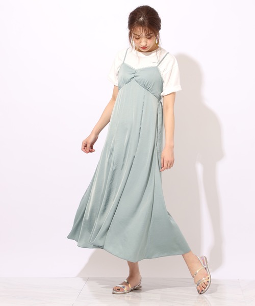 one after another NICE CLAUP（ワンアフターアナザーナイスクラップ）の「キャミワンピース（ジャンパースカート・レディース・ブルー/アイボリー/ブラック系その他/パープル系その他・FREE）」の3枚目の写真