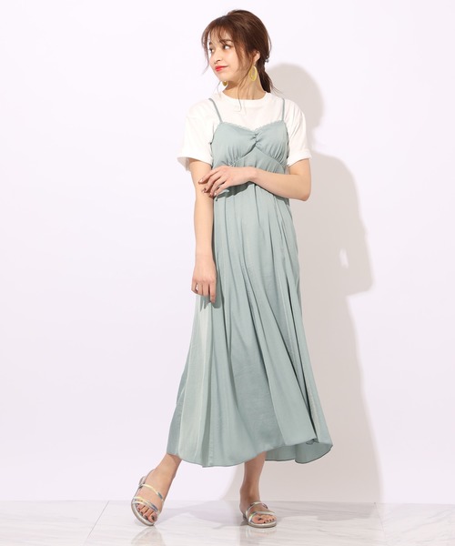 one after another NICE CLAUP（ワンアフターアナザーナイスクラップ）の「キャミワンピース（ジャンパースカート・レディース・ブルー/アイボリー/ブラック系その他/パープル系その他・FREE）」の20枚目の写真