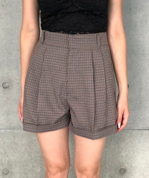 ENVYM（アンビー）の「チェックショートＰＴ（その他パンツ・レディース・ベージュ/グレー・FREE）」の2枚目の写真