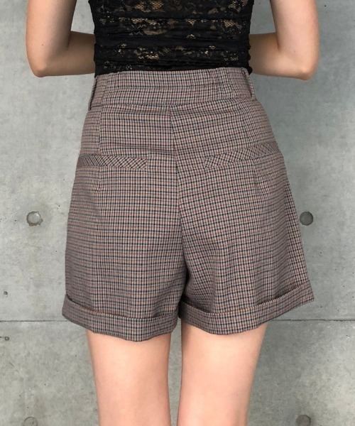 ENVYM（アンビー）の「チェックショートＰＴ（その他パンツ・レディース・ベージュ/グレー・FREE）」の4枚目の写真