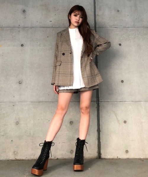 ENVYM（アンビー）の「チェックショートＰＴ（その他パンツ・レディース・ベージュ/グレー・FREE）」の9枚目の写真