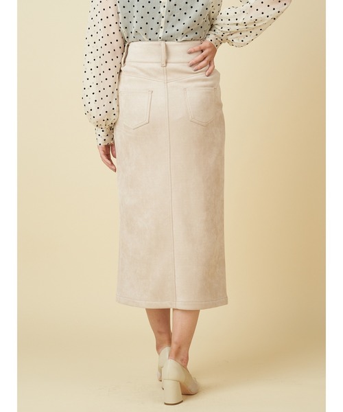 ROYAL PARTY（ロイヤルパーティー）の「スウェードタイトスカート（スカート・レディース・パープル/キャメル/ベージュ・SMALL/MEDIUM）」の5枚目の写真