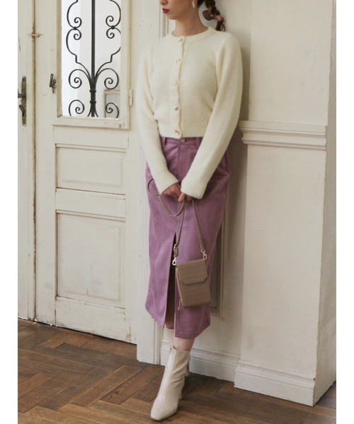 ROYAL PARTY（ロイヤルパーティー）の「スウェードタイトスカート（スカート・レディース・パープル/キャメル/ベージュ・SMALL/MEDIUM）」の18枚目の写真