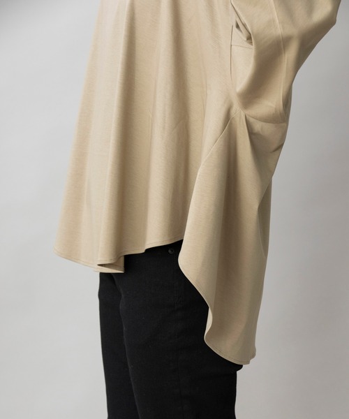 Munich（ミューニック）の「コットンインターロックファブリック　Tブラウス（Tシャツ/カットソー・レディース・ホワイト/ブラック/ベージュ・FREE）」の5枚目の写真