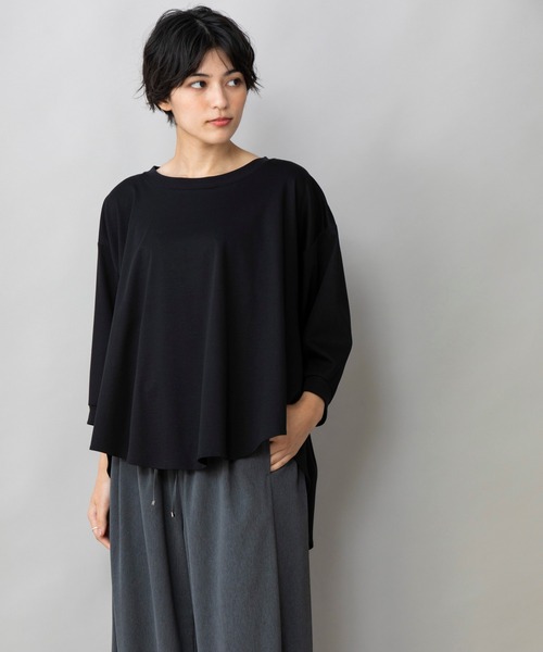 Munich（ミューニック）の「コットンインターロックファブリック　Tブラウス（Tシャツ/カットソー・レディース・ホワイト/ブラック/ベージュ・FREE）」の19枚目の写真