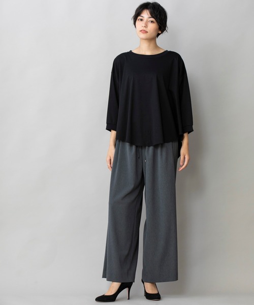 Munich（ミューニック）の「コットンインターロックファブリック　Tブラウス（Tシャツ/カットソー・レディース・ホワイト/ブラック/ベージュ・FREE）」の16枚目の写真