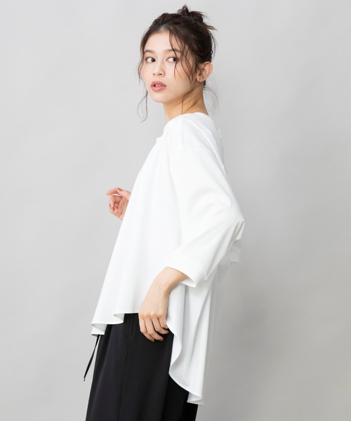 Munich（ミューニック）の「コットンインターロックファブリック　Tブラウス（Tシャツ/カットソー・レディース・ホワイト/ブラック/ベージュ・FREE）」の20枚目の写真