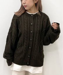 ケーブル丸首カーディガン【ZOZOTOWN限定アイテム】