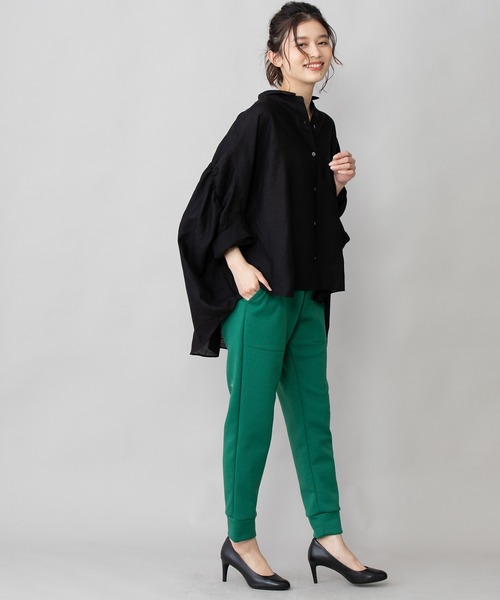 Munich（ミューニック）の「WEB限定　ダンボールニットスウェットパンツ（スウェットパンツ・レディース・アイボリー/モカ/ブラック/グレイッシュベージュ/グリーン・M/XS/S）」の7枚目の写真