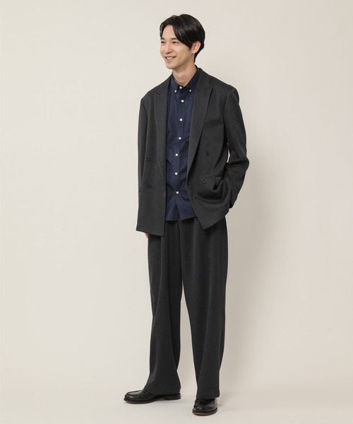 KASHIYAMA（カシヤマ）の「TECH-POLYESTER ストレッチ1タックワイドパンツ（その他パンツ・メンズ・カーキ/ネイビー・マルチサイズ）」の12枚目の写真