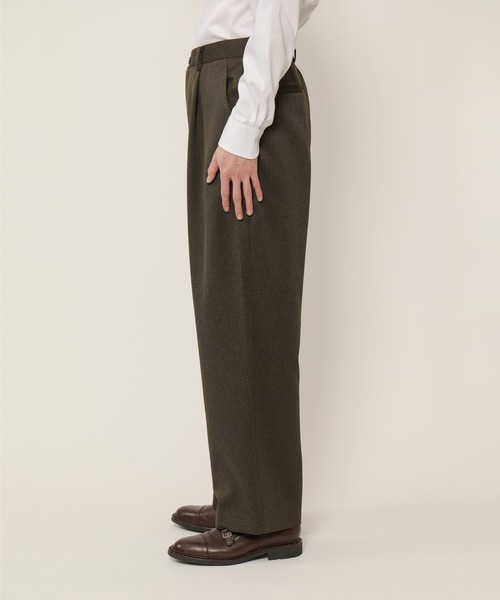 KASHIYAMA（カシヤマ）の「TECH-POLYESTER ストレッチ1タックワイドパンツ（その他パンツ・メンズ・カーキ/ネイビー・マルチサイズ）」の14枚目の写真