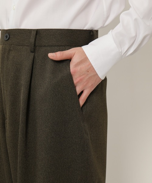 KASHIYAMA（カシヤマ）の「TECH-POLYESTER ストレッチ1タックワイドパンツ（その他パンツ・メンズ・カーキ/ネイビー・マルチサイズ）」の19枚目の写真