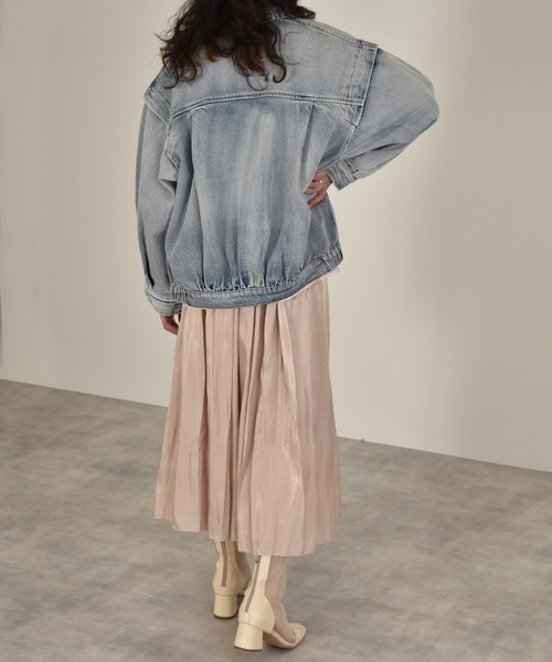 w closet（ダブルクローゼット）の「シャイニーサテン×チュールリバーシブルスカート（スカート・レディース・モカ/ベージュ・マルチサイズ）」の8枚目の写真