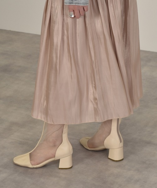 w closet（ダブルクローゼット）の「シャイニーサテン×チュールリバーシブルスカート（スカート・レディース・モカ/ベージュ・マルチサイズ）」の13枚目の写真