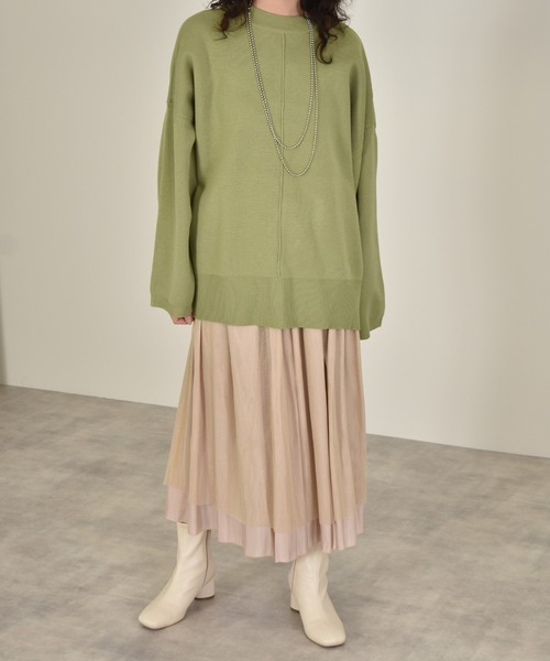 w closet（ダブルクローゼット）の「シャイニーサテン×チュールリバーシブルスカート（スカート・レディース・モカ/ベージュ・マルチサイズ）」の15枚目の写真