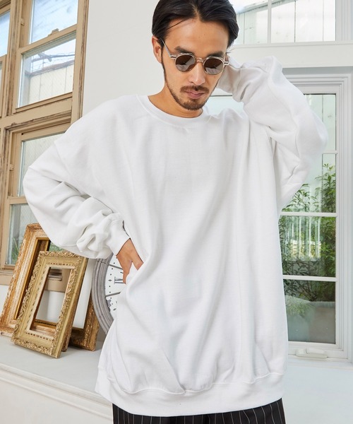 unrelaxing(アンリラクシング)の「オーバーサイズプルオーバースウェット ビッグシルエットトレーナー(スウェット・メンズ・ブルー系その他2/ピンク系その他4/ネイビー/グレー系その他2/グレー系その他/ライトピンク/ホワイト系その他3/レッド/レッド系その他4/レッド系その他7/ブルー系その他5/ブラック系その他3/ベージュ系その他4/ピンク系その他3/レッド系その他3/レッド系その他6/ブラック/パープル/レッド系その他2/ベージュ系その他2/ブルー系その他3/ピンク系その他/ブラック系その他/ホワイト系その他2/ブラック系その他4/パープル系その他2/ホワイト/グレー/ワイン/ホワイト系その他4/グレー系その他3/ブルー系その他/オレンジ/レッド系その他5/レッド系その他/ベージュ系その他3/ホワイト系その他/ピンク系その他2/グレー系その他4/ブラック系その他2/パープル系その他/オレンジ系その他4/パープル系その他4/パープル系その他3/オレンジ系その他/サックスブルー/オレンジ系その他3/ベージュ系その他/オレンジ系その他2/ベージュ・MEDIUM/LARGE/X-LARGE/SMALL)」の2枚目の写真