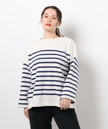 Samansa Mos2 | OE天竺パネルボーダーTシャツ(Tシャツ/カットソー)