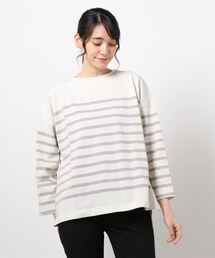 Samansa Mos2 | OE天竺パネルボーダーTシャツ(Tシャツ/カットソー)