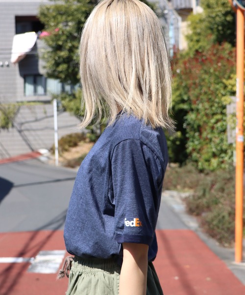 FedEX(フェデックス)の「FedEx/フェデックス FED Bella Canvas Mens Jersey Short Sleeve Ringer T/S 半袖Tシャツ リンガーTシャツ(Tシャツ/カットソー・メンズ・ネイビー・M/L/XL)」の2枚目の写真