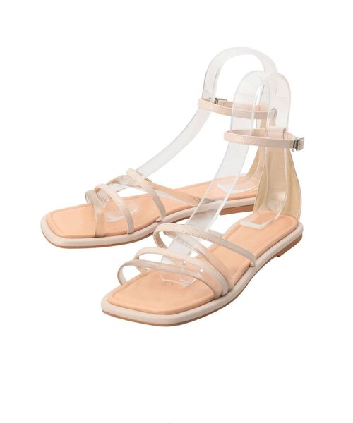 MERCURYDUO（マーキュリーデュオ）の「異素材チューブフラットサンダル（サンダル・レディース・ベージュ/ブラック・36/38）」の8枚目の写真