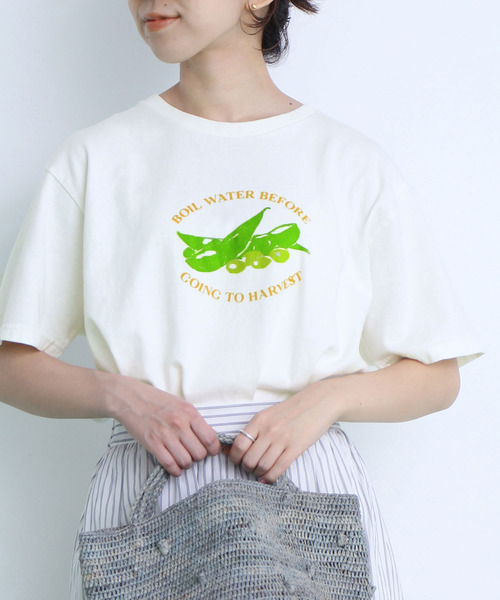 PAR ICI(パーリッシィ)の「VEGETABLE T-SHIRT(Tシャツ/カットソー・レディース・グリーン/レッド/イエロー・FREE)」の5枚目の写真