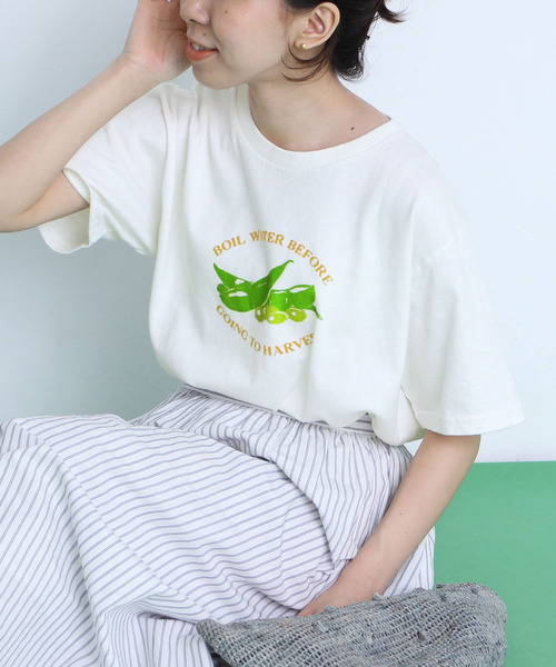 PAR ICI(パーリッシィ)の「VEGETABLE T-SHIRT(Tシャツ/カットソー・レディース・グリーン/レッド/イエロー・FREE)」の10枚目の写真