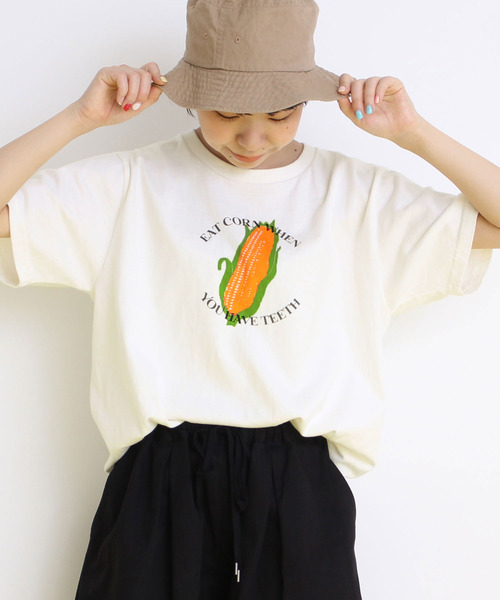 PAR ICI(パーリッシィ)の「VEGETABLE T-SHIRT(Tシャツ/カットソー・レディース・グリーン/レッド/イエロー・FREE)」の9枚目の写真