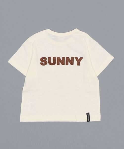 petit main（プティマイン）の「かぎ編みモチーフつきTシャツ（Tシャツ/カットソー・キッズ・ホワイト/カーキ/ブルー・80ｃｍ/90cm/110cm/100cm/120cm/130cm）」の4枚目の写真