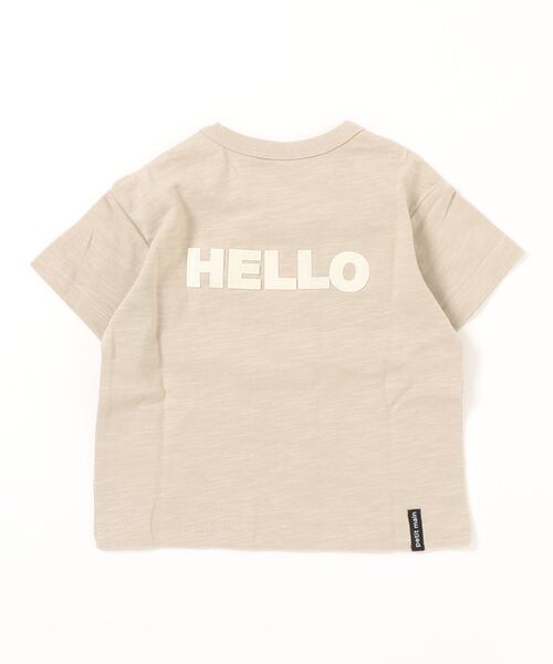 petit main（プティマイン）の「かぎ編みモチーフつきTシャツ（Tシャツ/カットソー・キッズ・ホワイト/カーキ/ブルー・80ｃｍ/90cm/110cm/100cm/120cm/130cm）」の5枚目の写真